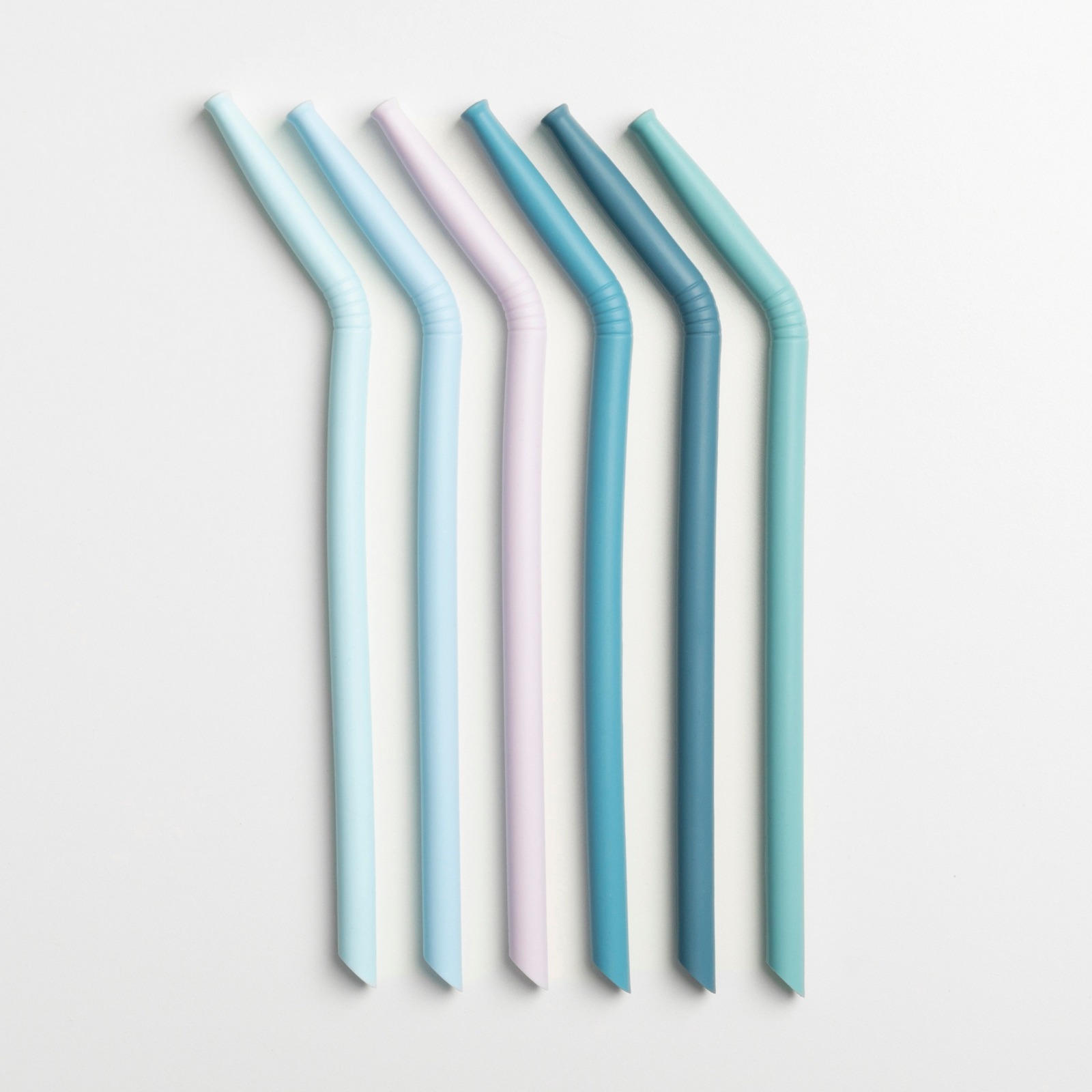 Silicone straw set pack of 6 - Marine multi mix