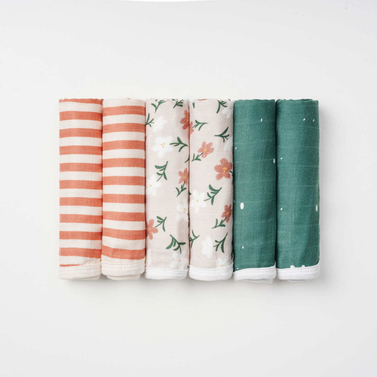 Muslin Washcloths Starry/Floral/Stripes