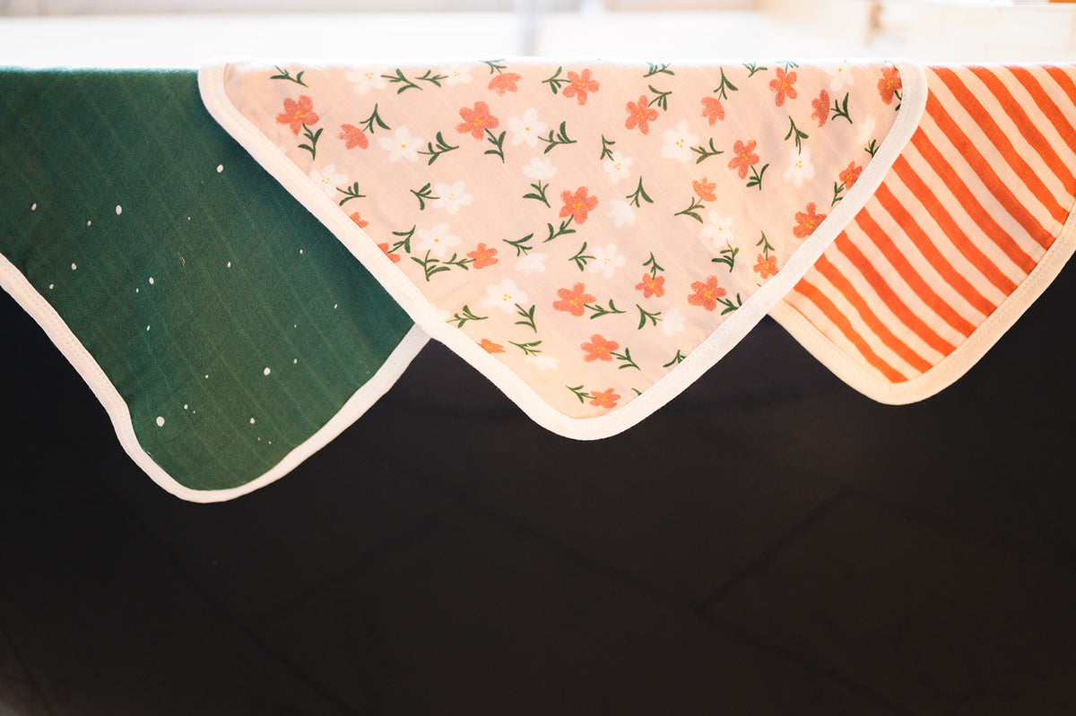 Muslin Washcloths Starry/Floral/Stripes