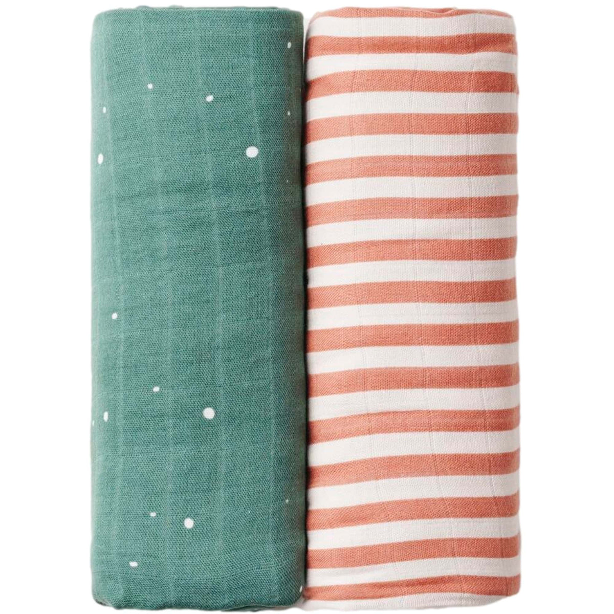 Muslin Swaddle Blankets - Pack of 2 - Starry/Floral/Stripes