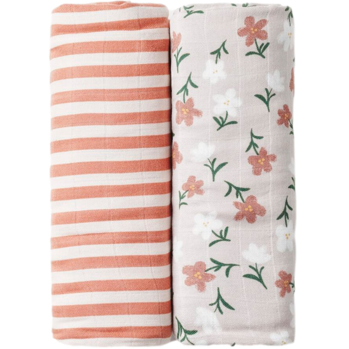 Muslin Swaddle Blankets - Pack of 2 - Starry/Floral/Stripes