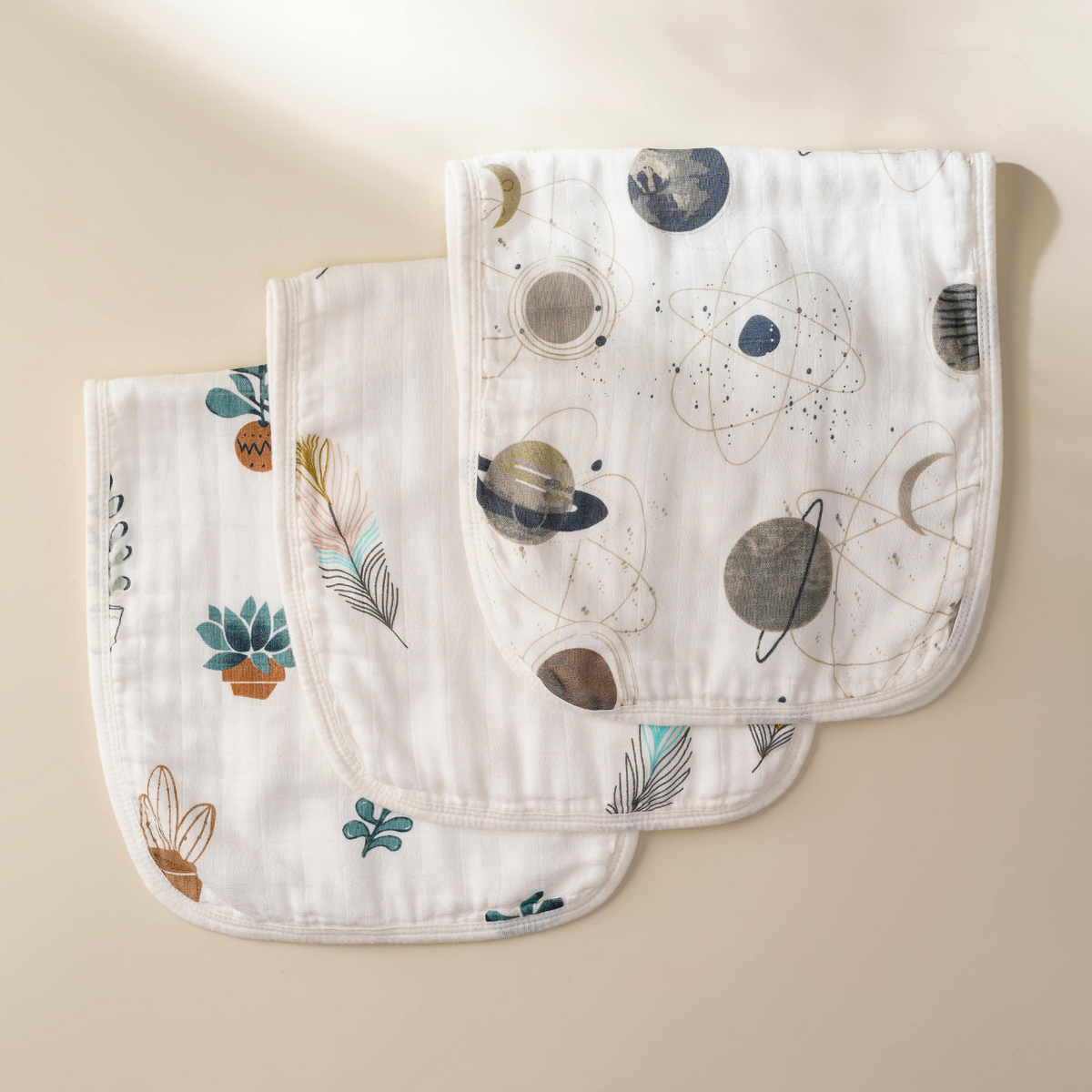 Muslin Burp Cloths Feather/Galaxy/Succulents