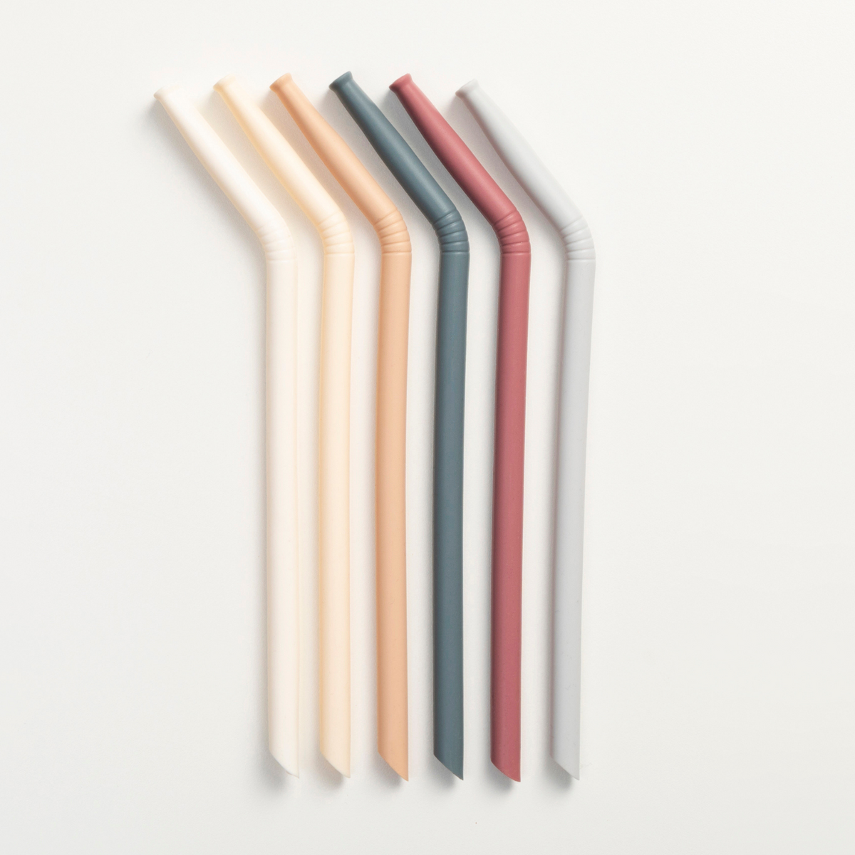 Silicone straw set pack of 6 - Oak multi mix - Canada Stock