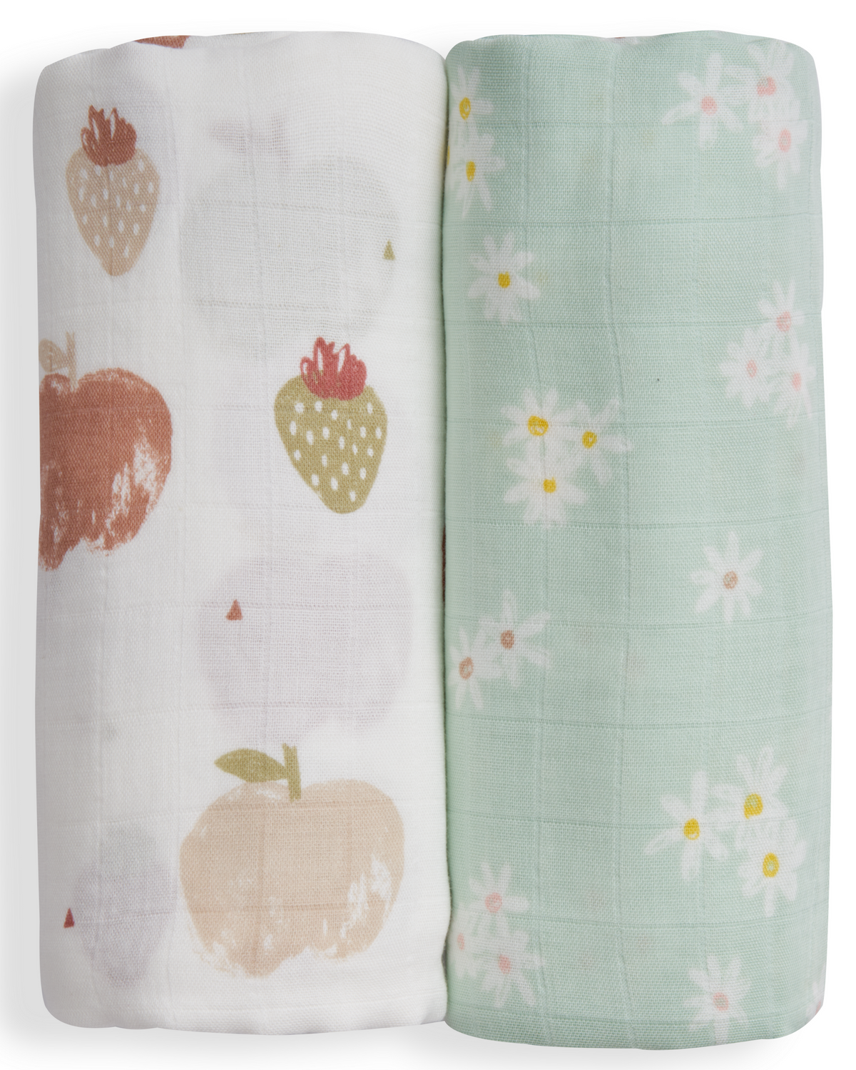 Muslin Swaddle Blankets - Pack of 2 - (Bee/Fruit/Daisy) - Canada Stock