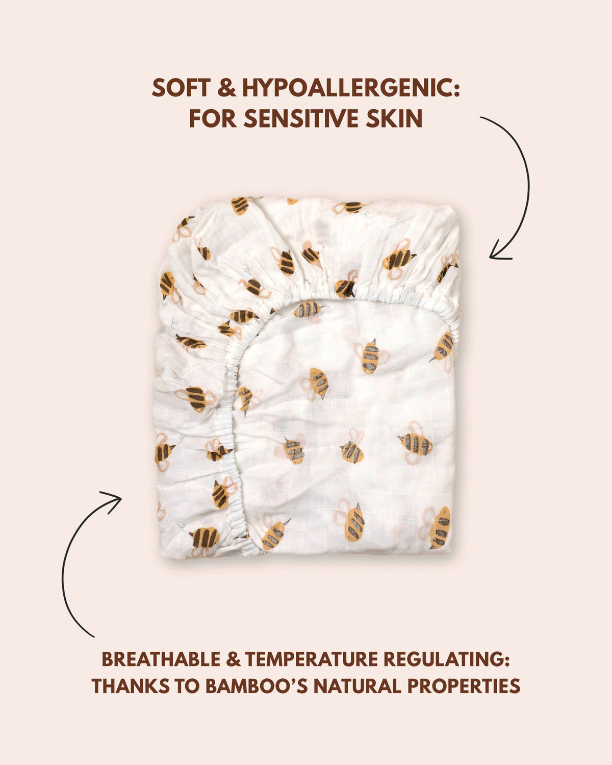 Fitted Crib Sheet - Bee - Canada Stock