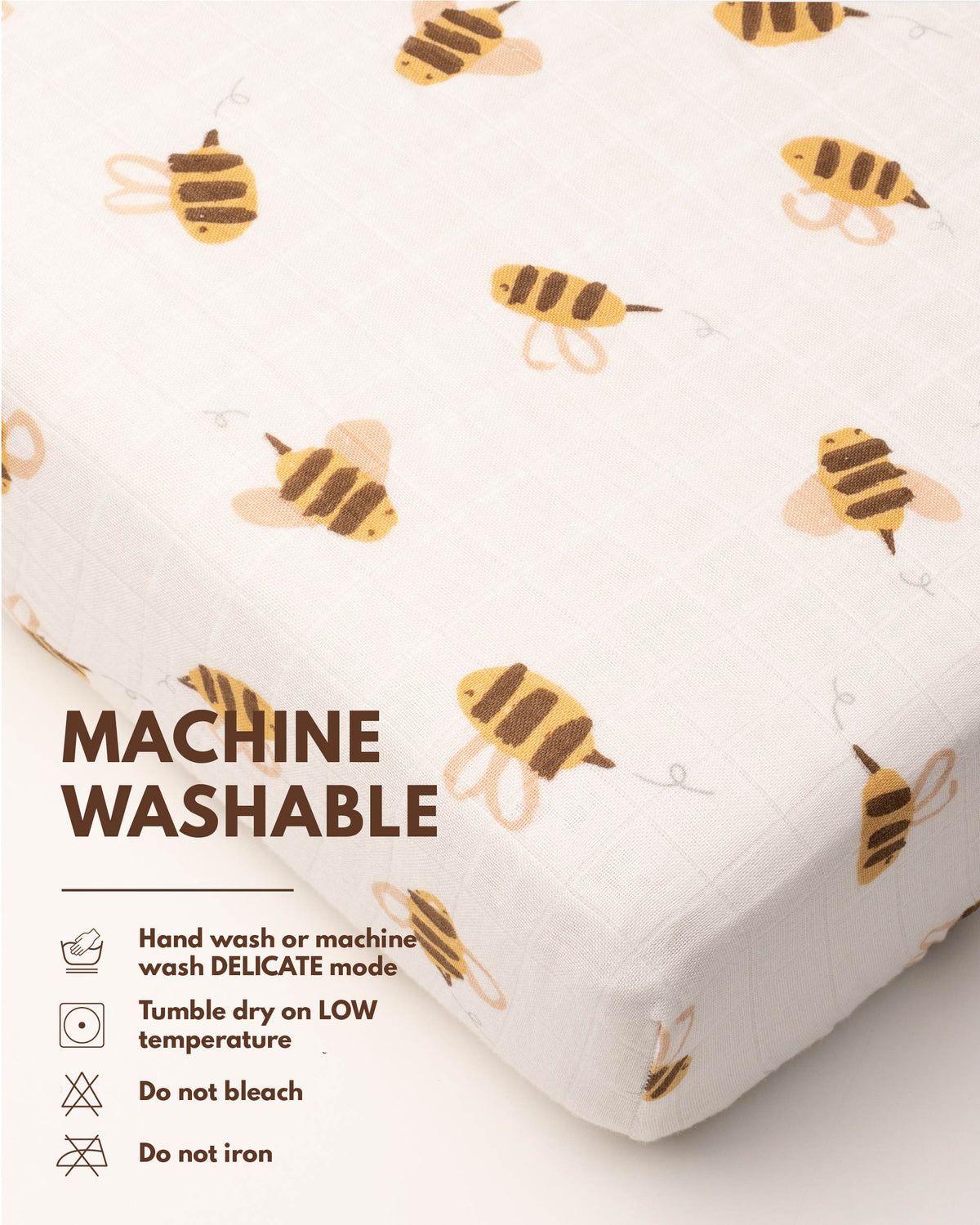 Fitted Crib Sheet - Bee - Canada Stock