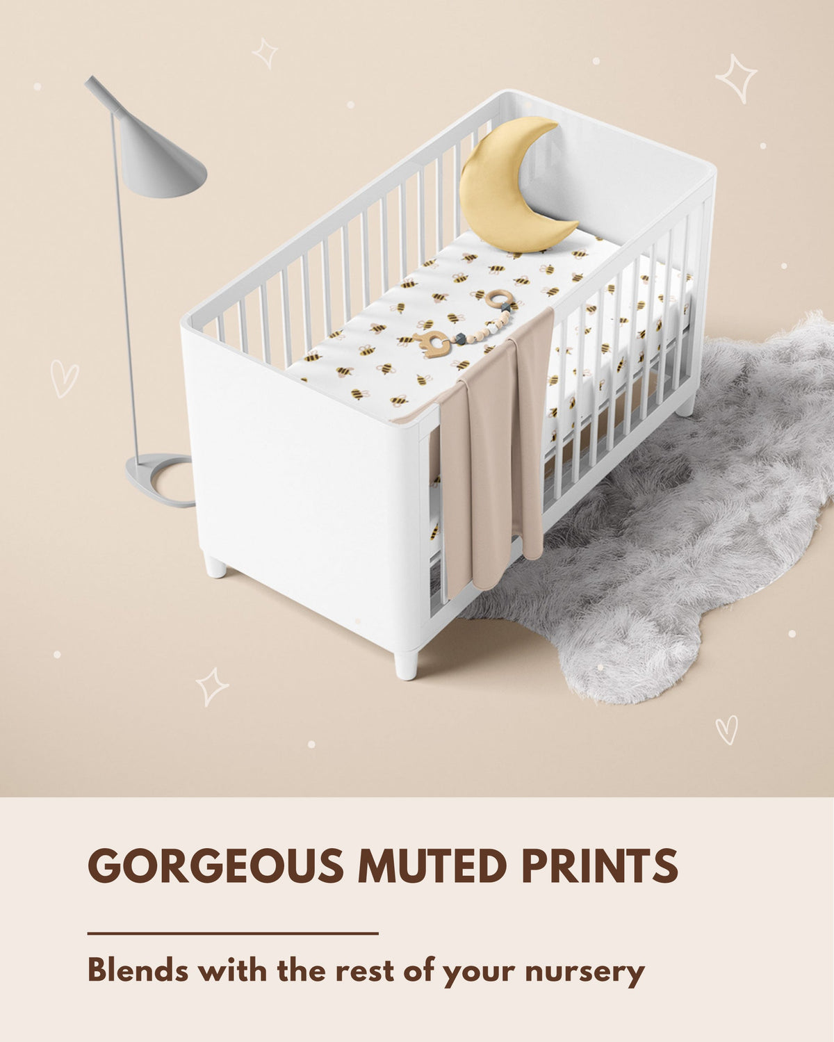 Fitted Crib Sheet - Bee - Canada Stock