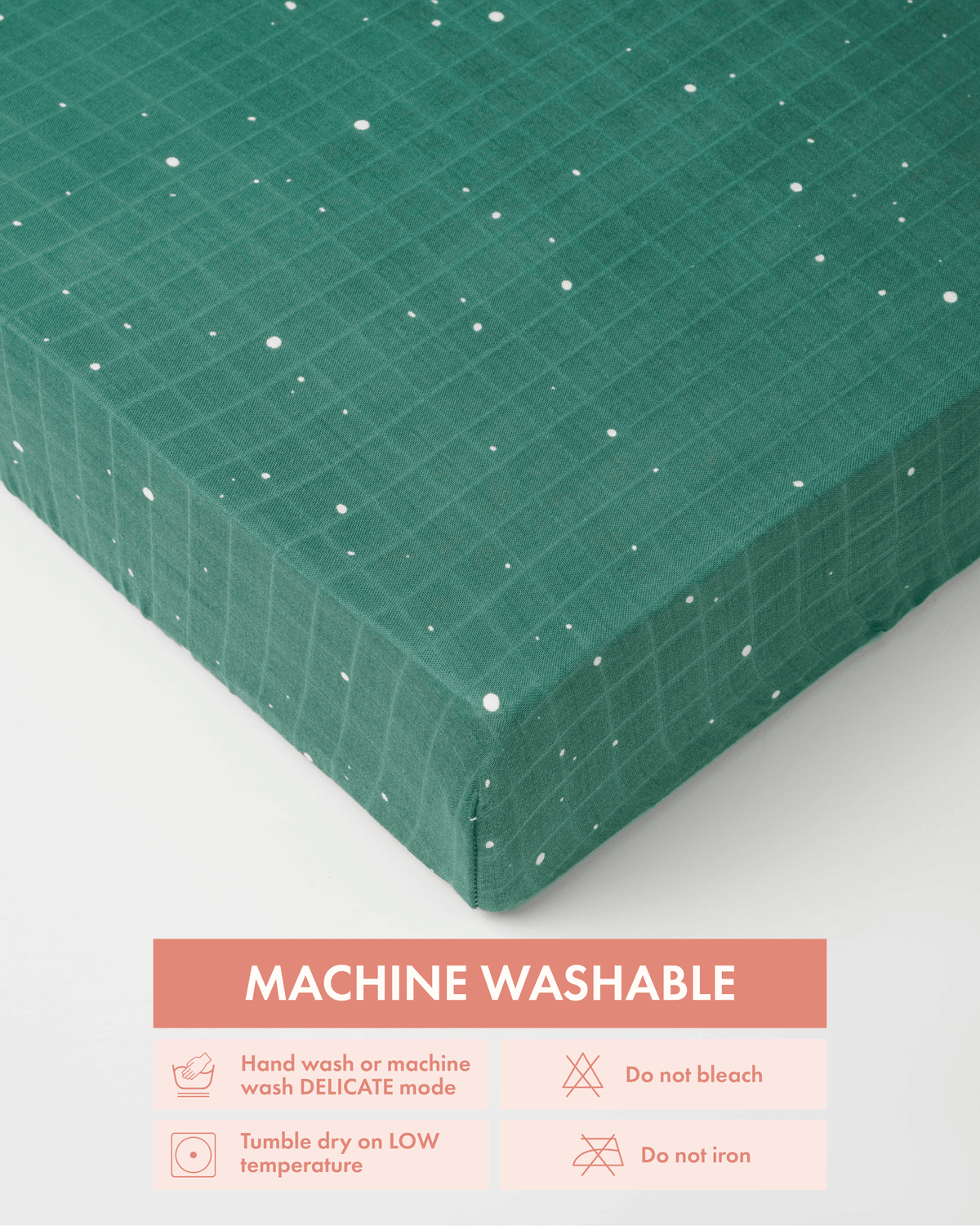 Fitted Crib Sheet - Starry Green - Canada Stock