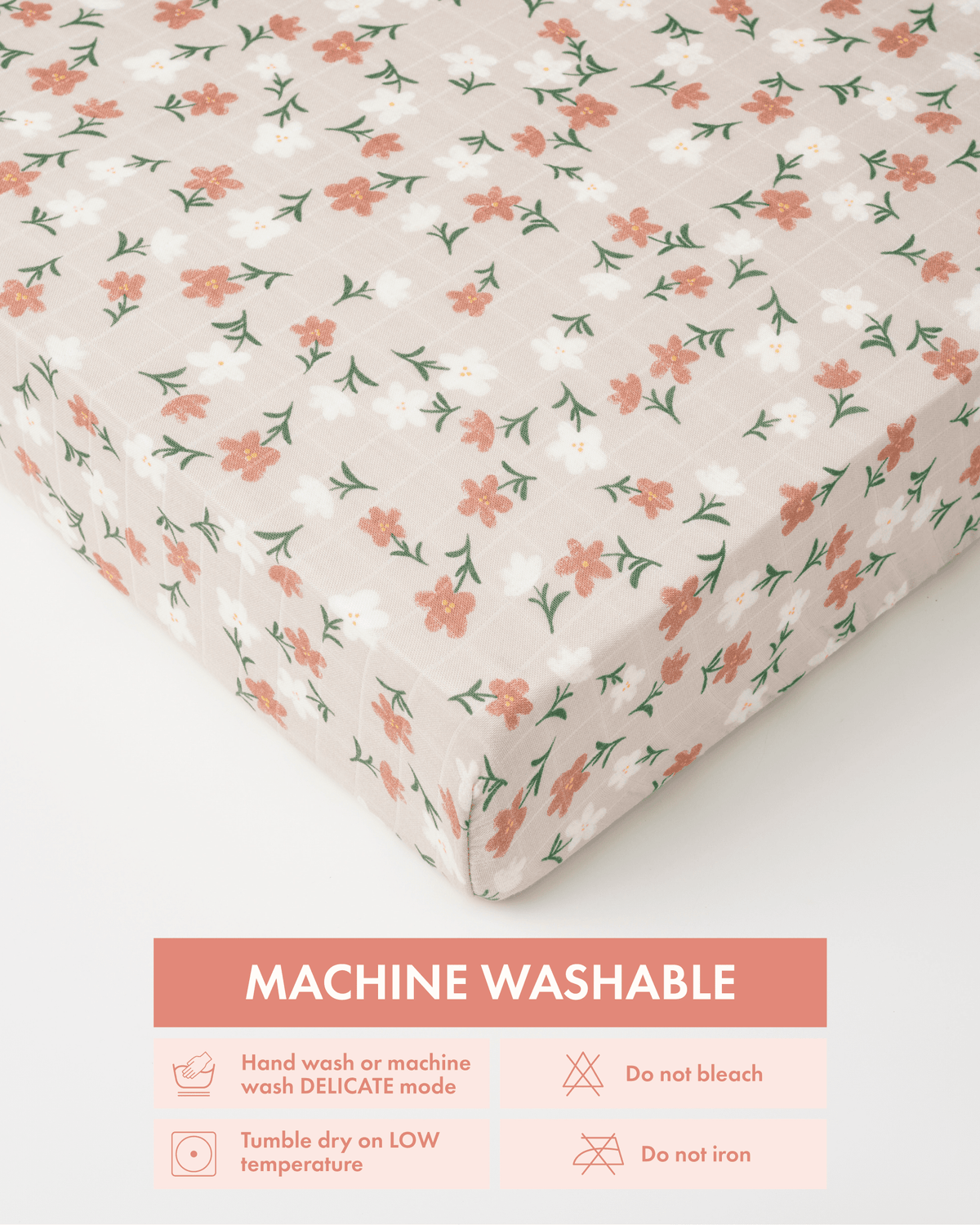 Fitted Crib Sheet - Floral - Canada Stock