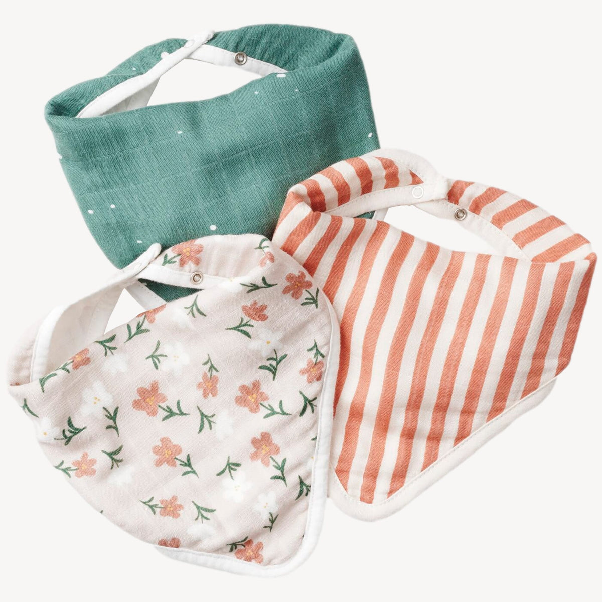 Bandana Bibs - Pack of 3 - Starry/Floral/Stripes - Canada Stock