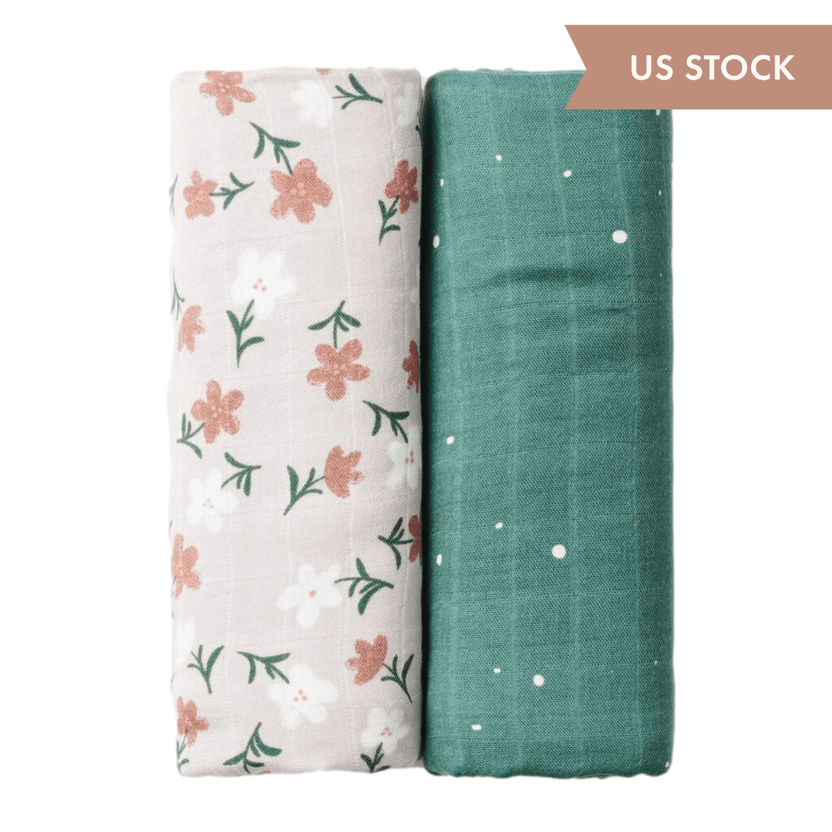 Muslin Swaddle Blankets - Pack of 2 - Starry/Floral/Stripes