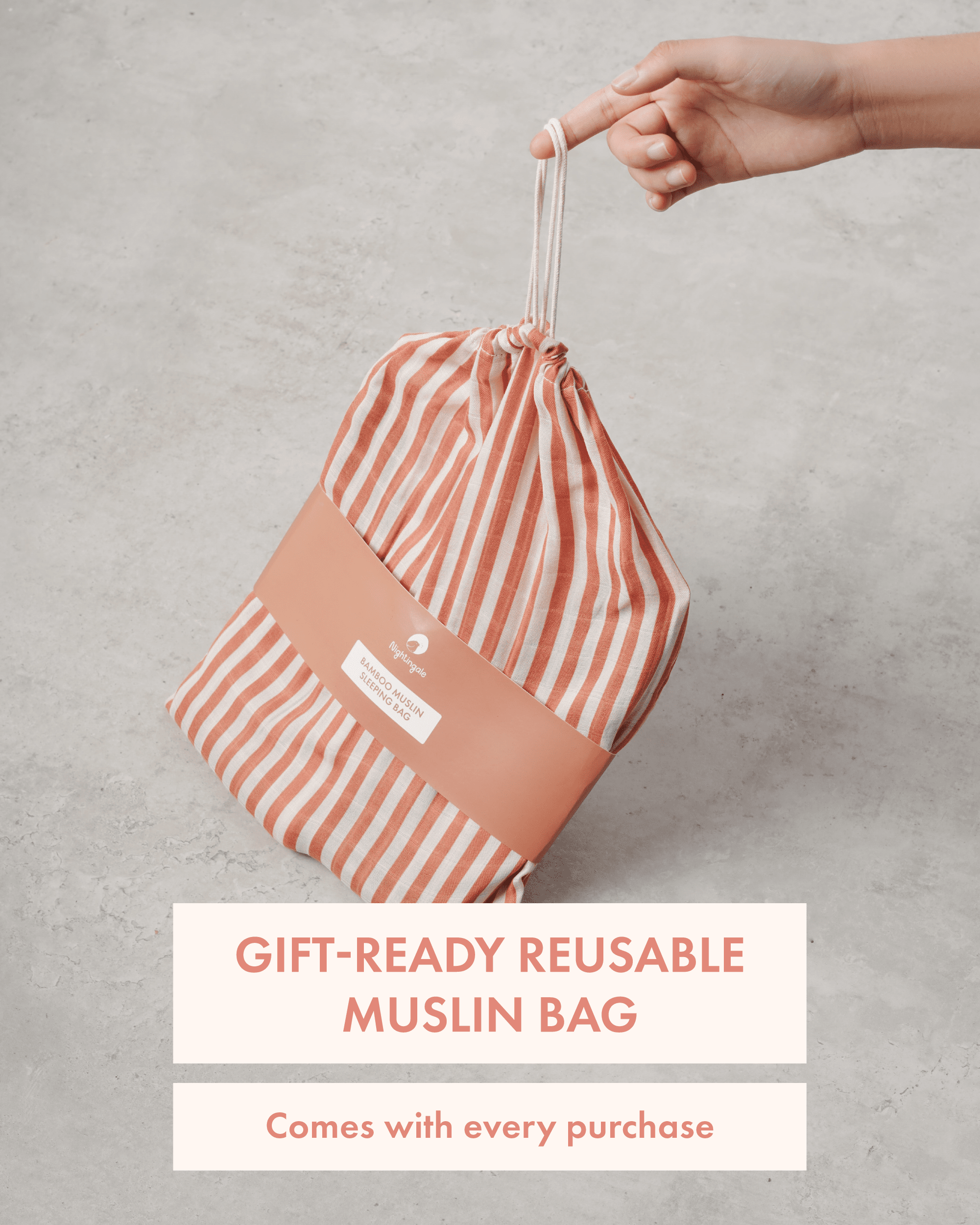 Muslin Sleeping Bag Stripes Nightingale